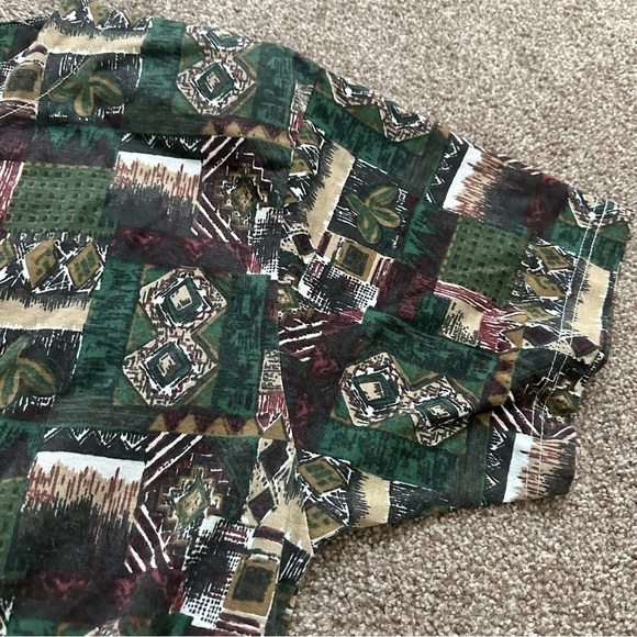 Vintage 80s Colleens Collectibles Green Tribal Print Short Sleeve Romper Size XL - Picture 5 of 16